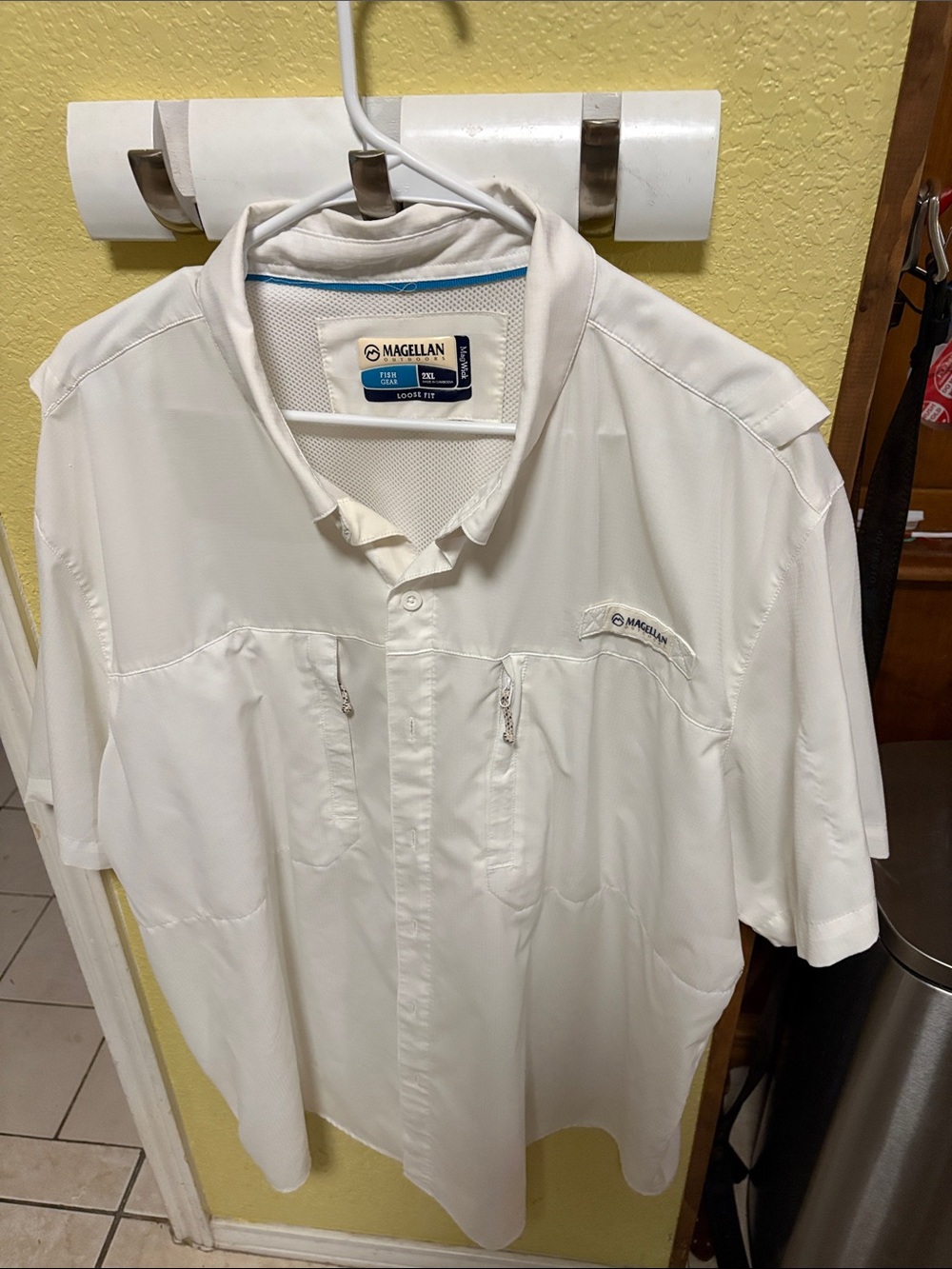 Magellan Outdoors Men’s Short Sleeve Button-Down Shirt - White